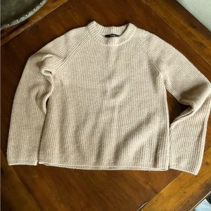 Quince Mongolian Cashmere Fisherman Crewneck Sweater Medium Oatmeal